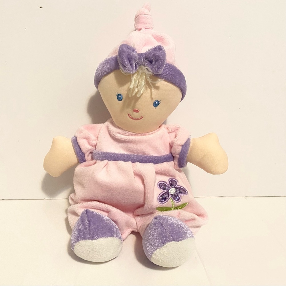 Kids Preferred Baby Doll Plush Purple Pink Flower Toy Glitter Feet 2012 13” Girl